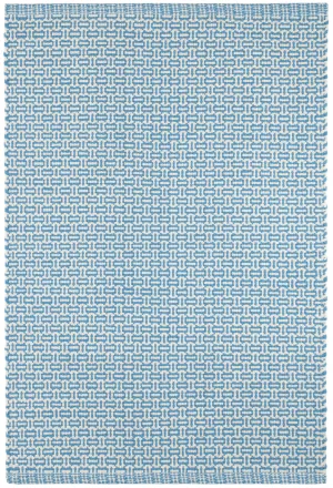 Miss Muffet French Blue Handwoven Cotton Rug