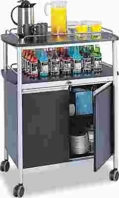 Mobile Beverage Cart' 33-1/2W X 21-3/4D X 43H' Black