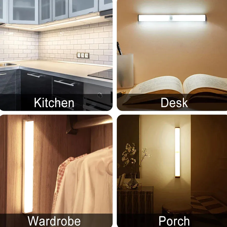 Motion Sensor Night Light Dimmable Closet Lights LED Under Cabinet Light for Cupboard Wardrobe Stairs Kitchen