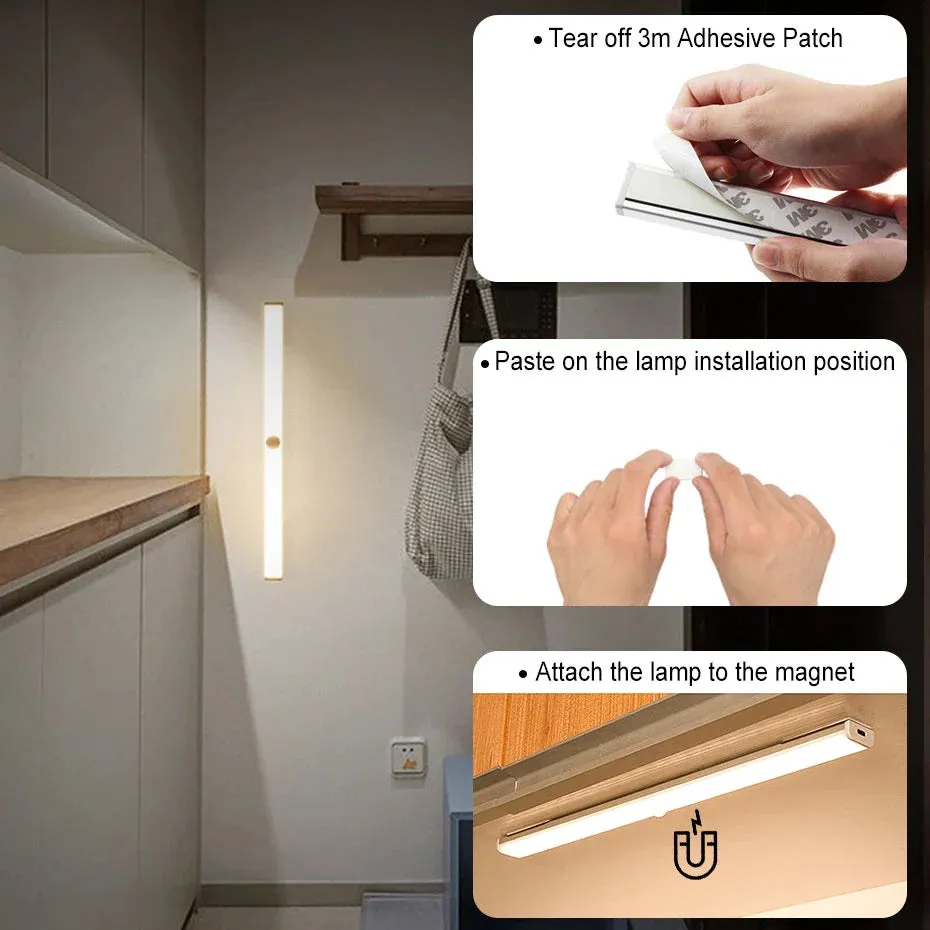 Motion Sensor Night Light Dimmable Closet Lights LED Under Cabinet Light for Cupboard Wardrobe Stairs Kitchen