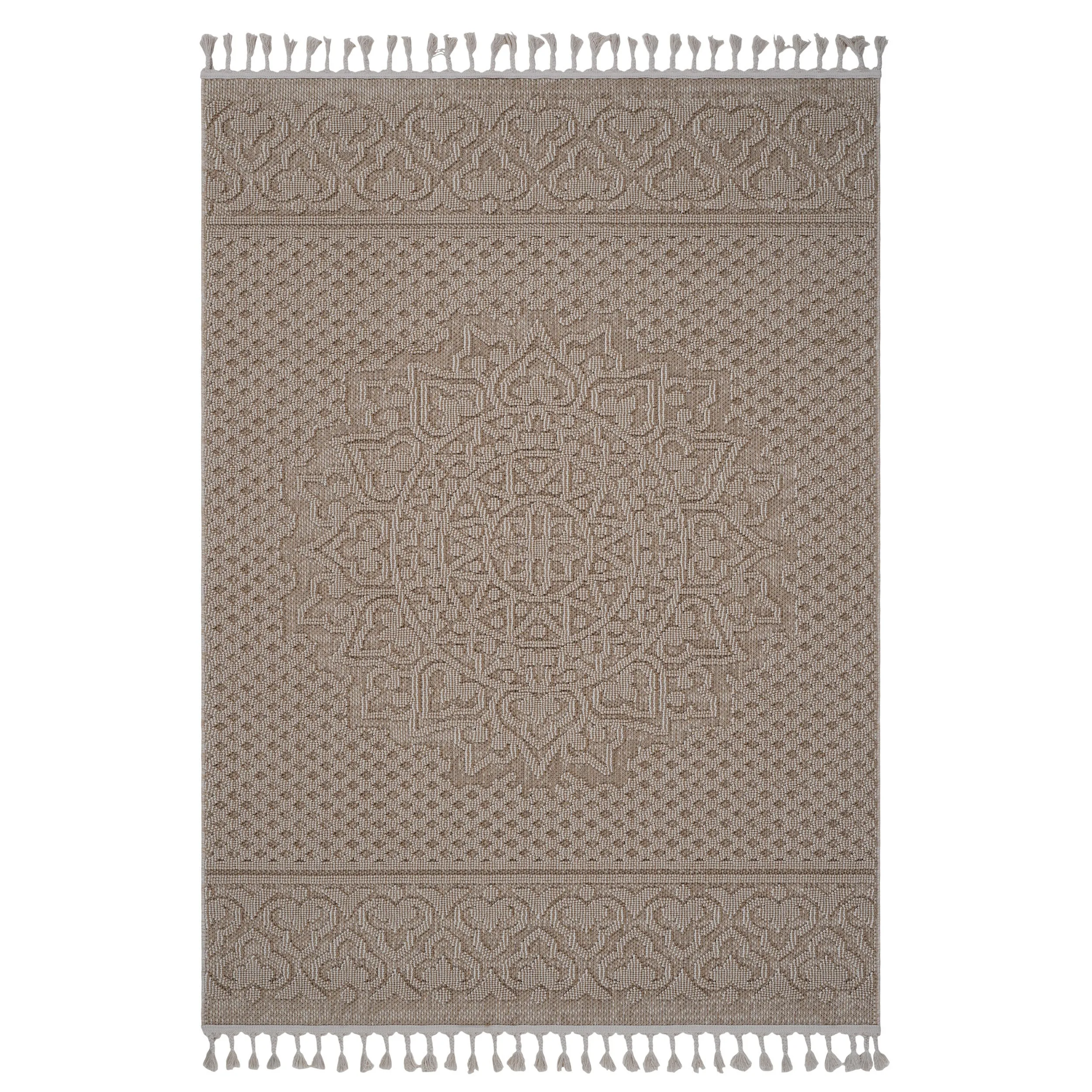 NAAR Guros Collection 4X6 Beige /Medallion Indoor/Outdoor Area Rug