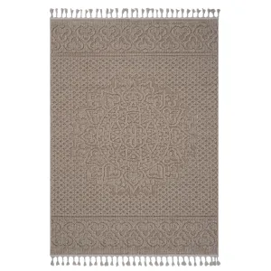 NAAR Guros Collection 4X6 Beige /Medallion Indoor/Outdoor Area Rug