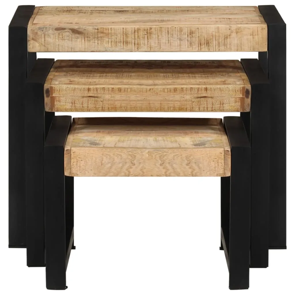 Nesting Tables 3 pcs Solid Mango Wood