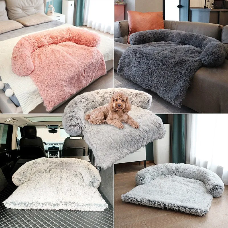 New Washable Plush Warm Pet Dog Bed Sofa Winter Removable Plush Soft