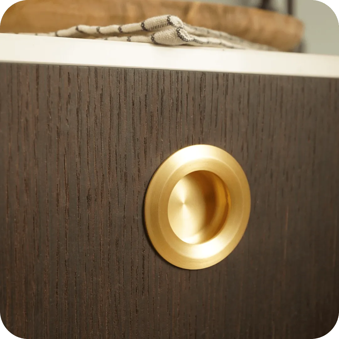 OLMO Oval Recessed Pull Handle - Brass