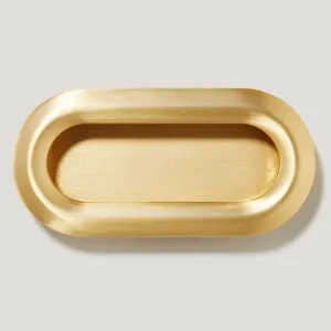 OLMO Oval Recessed Pull Handle - Brass