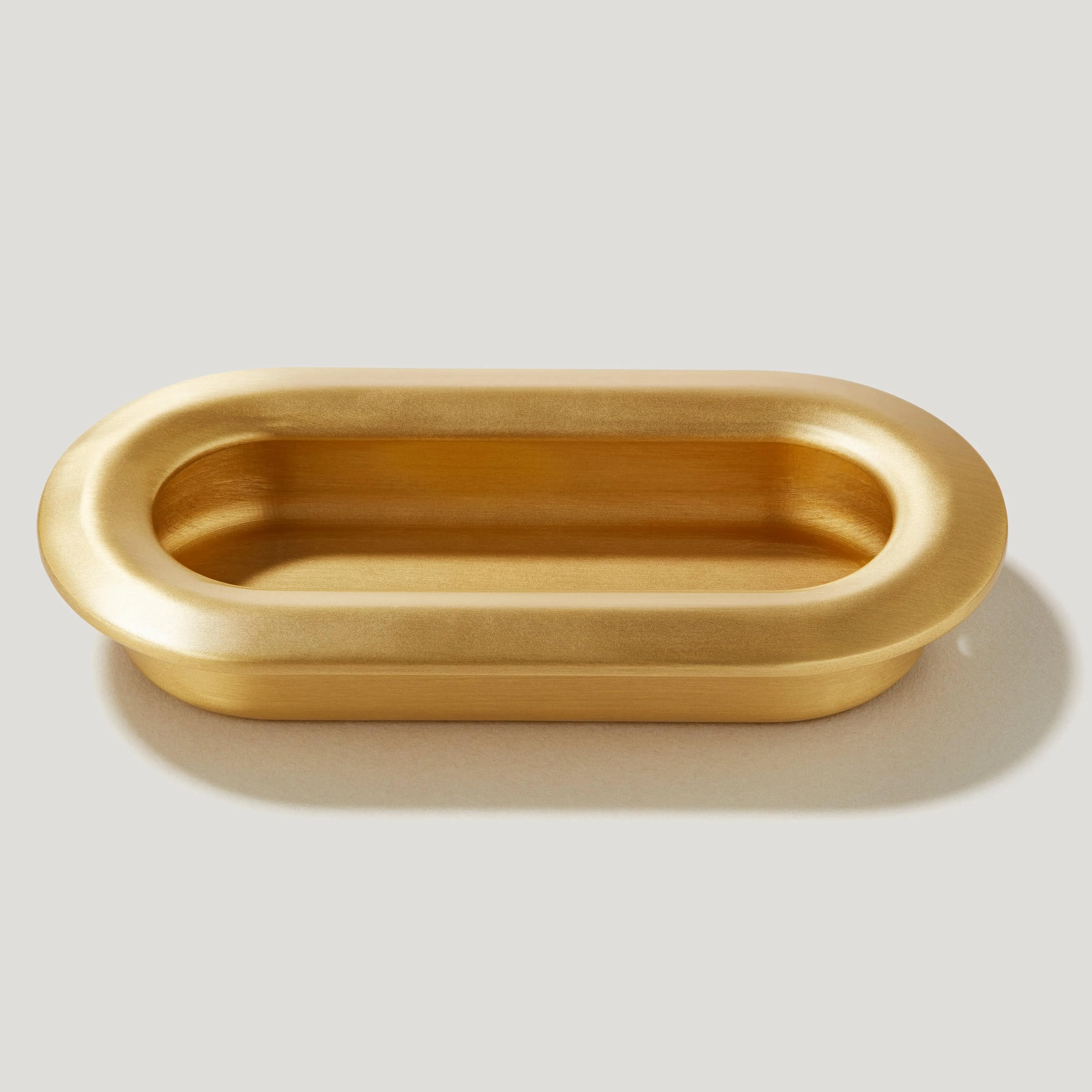 OLMO Oval Recessed Pull Handle - Brass