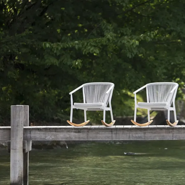 Outdoor Furniture Braid And Rope Rocking Chairs - Elegente