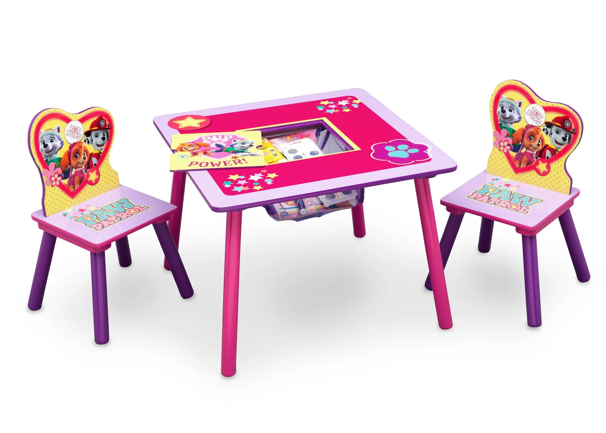 PAW Patrol, Skye & Everest Table & Chair Set with Storage