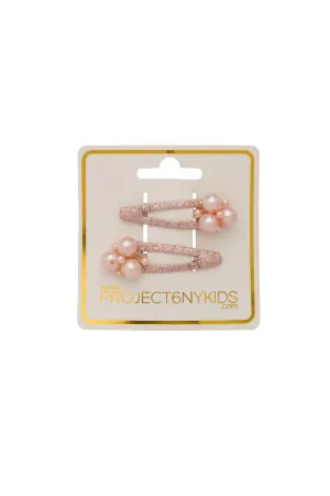 Pearl Lily Clip Set of 2 - Blush Pearl