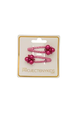 Pearl Lily Clip Set of 2 - Cranberry