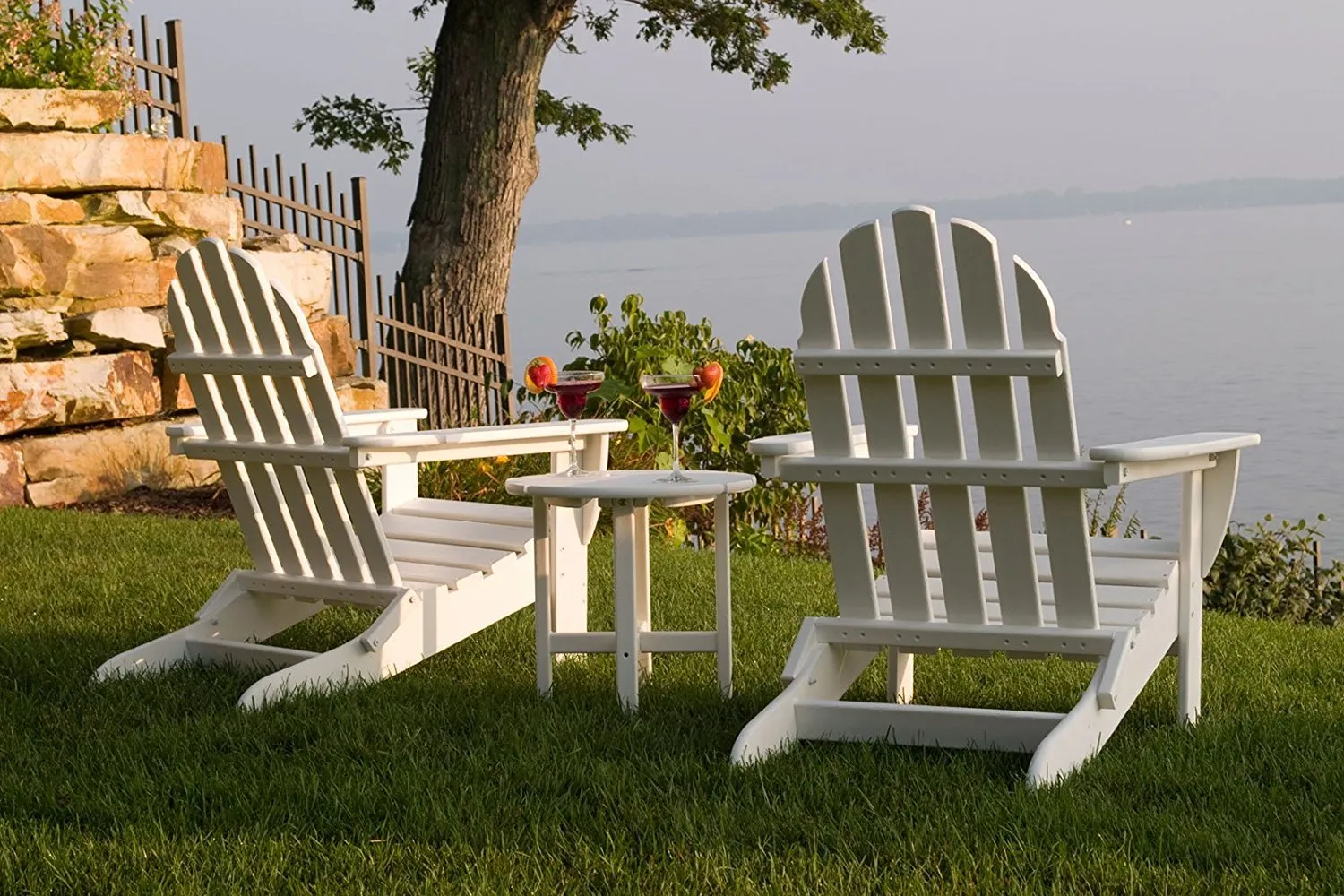 POLYWOOD AD5030WH Classic Folding Adirondack, White