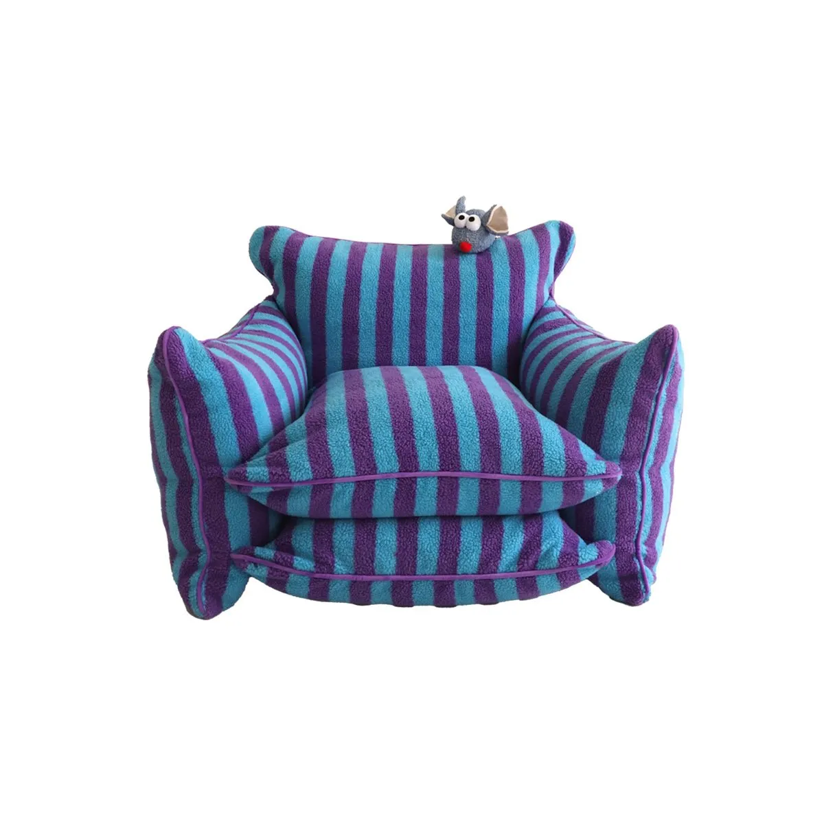 Purple Striped Comfy Sofa