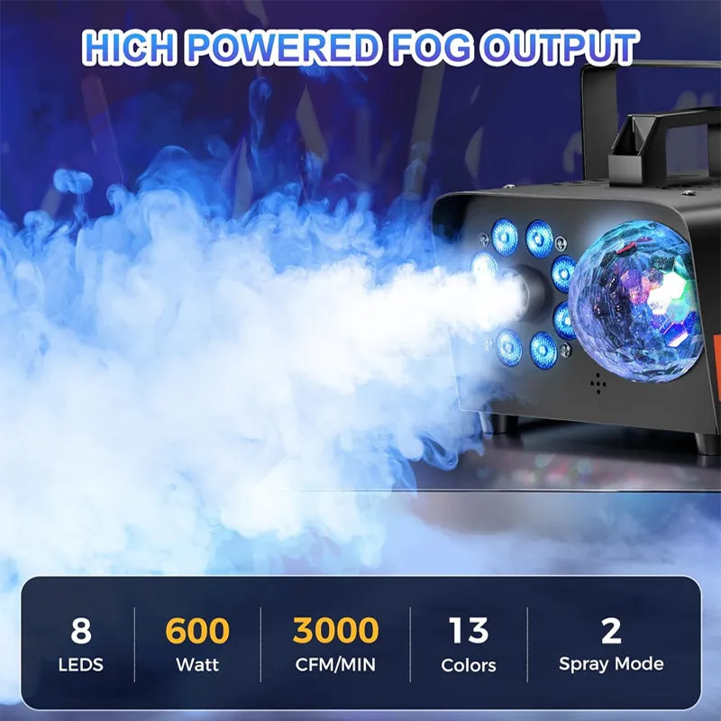 Saker Fog Machine with Disco Ball Lights