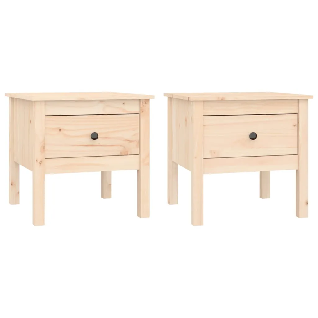 Side Tables 2 pcs 50x50x49 cm Solid Wood Pine