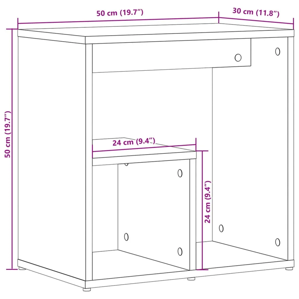 Side Tables 2 pcs Brown Oak 50x30x50 cm Engineered Wood