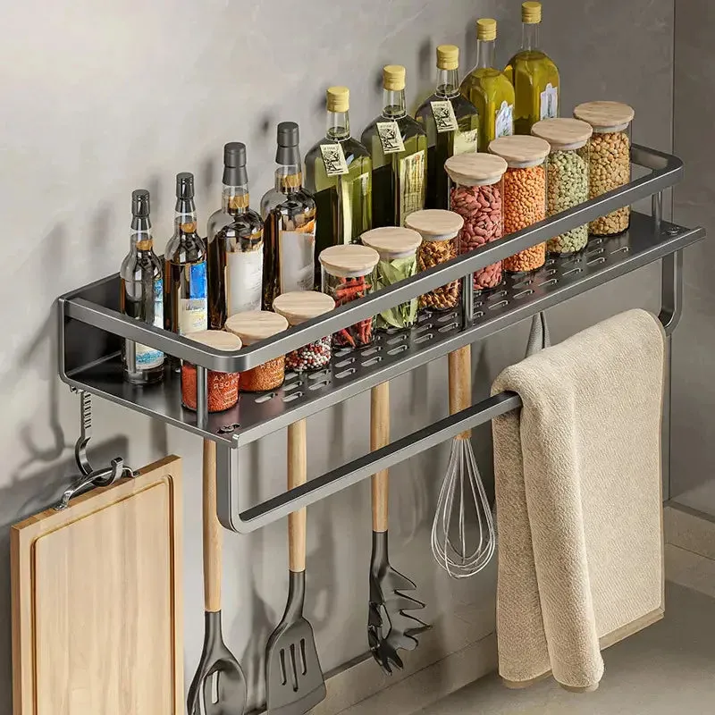 Spice, Farmhouse Condiment Organizer Cabinet Hanging, Flexible Wall Shelf Kitchen Storage