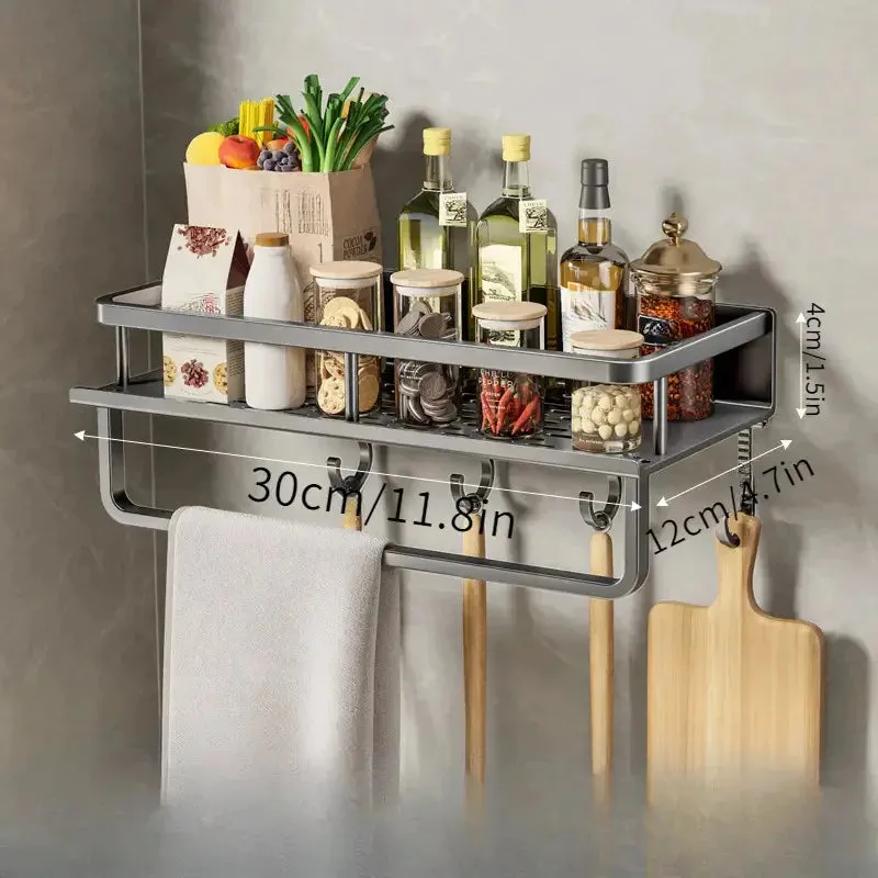 Spice, Farmhouse Condiment Organizer Cabinet Hanging, Flexible Wall Shelf Kitchen Storage