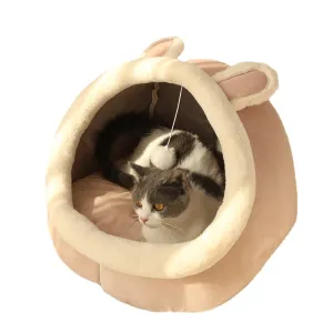 Sweet Cat Bed Warm Pet Basket Cozy Kitten Lounger Cushion Cat House Tent Very Soft Small Dog Mat Bag For Washable Cave Cats Beds