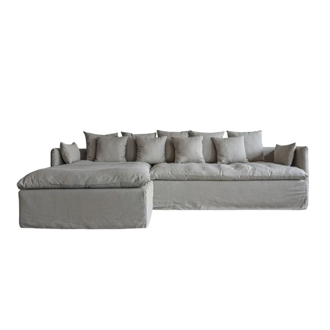 Tarifa Linen Chaise Longue Sofa | Reversible