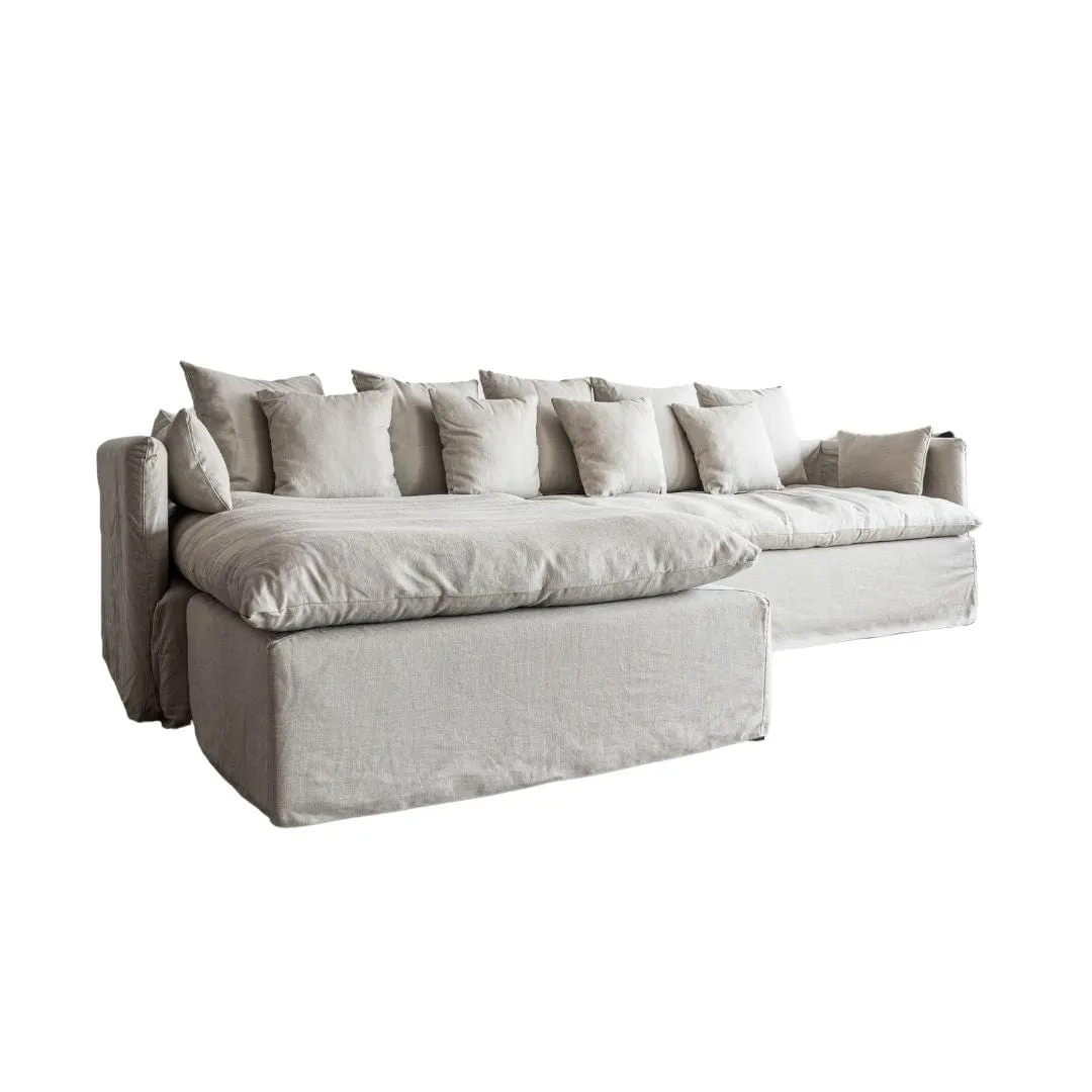 Tarifa Linen Chaise Longue Sofa | Reversible