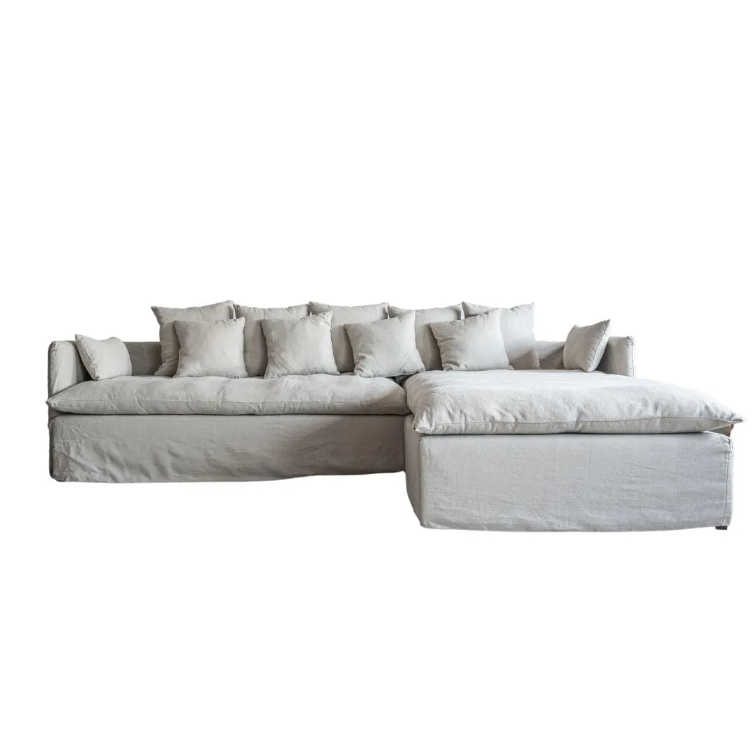 Tarifa Linen Chaise Longue Sofa | Reversible