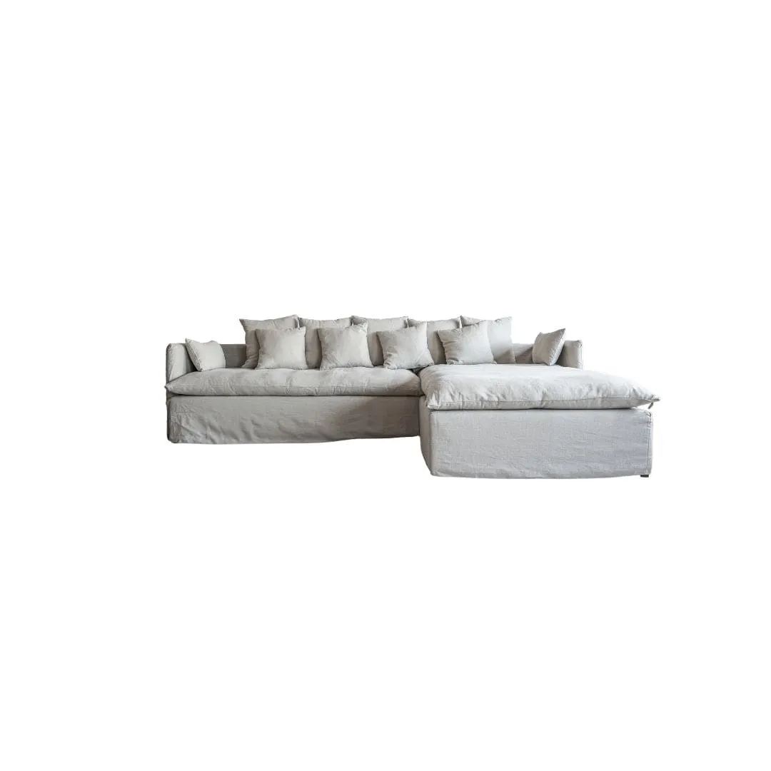 Tarifa Linen Chaise Longue Sofa | Reversible