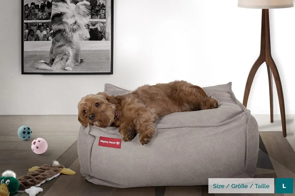 The Crash Pad Memory Foam Dog Bed - Canvas Pewter