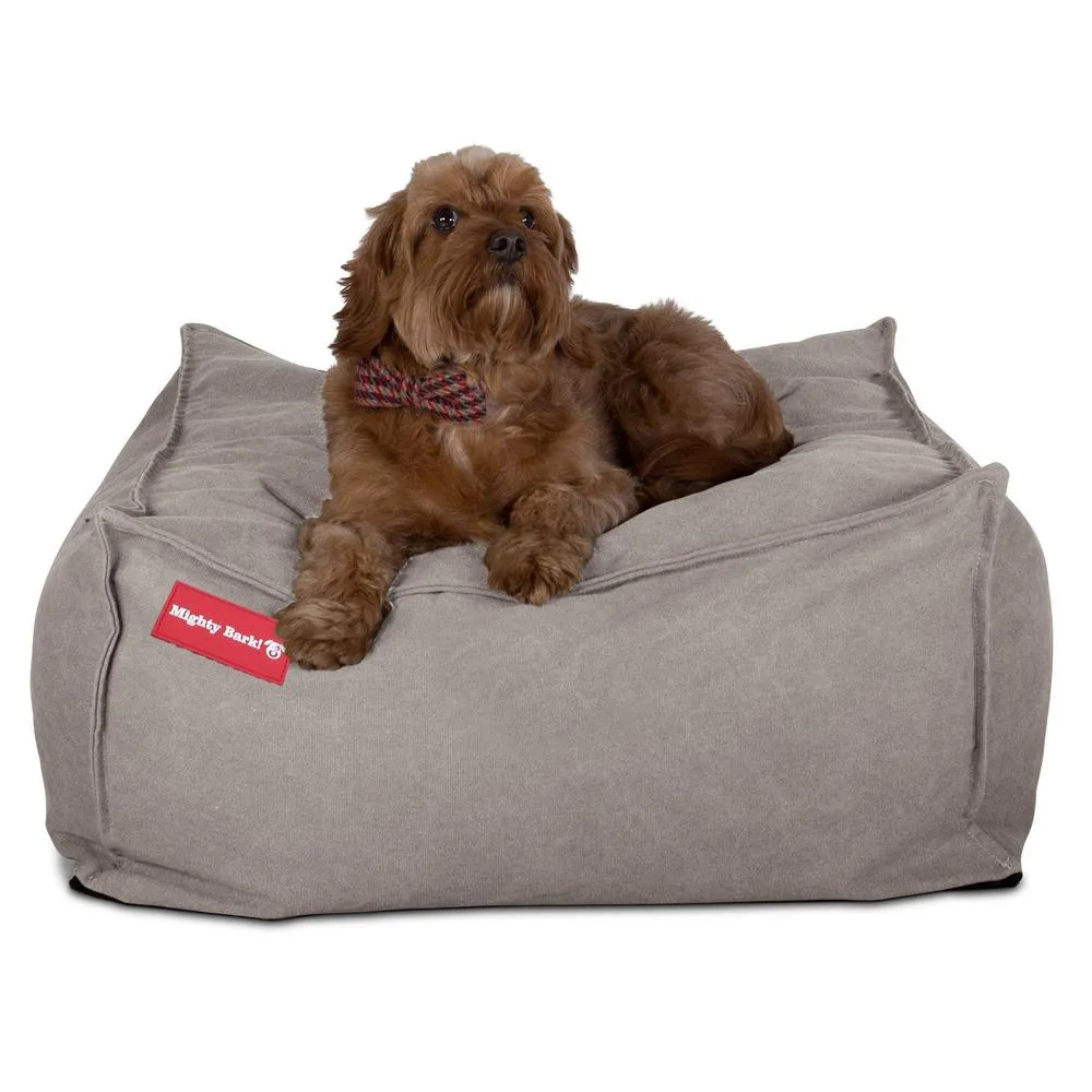 The Crash Pad Memory Foam Dog Bed - Canvas Pewter