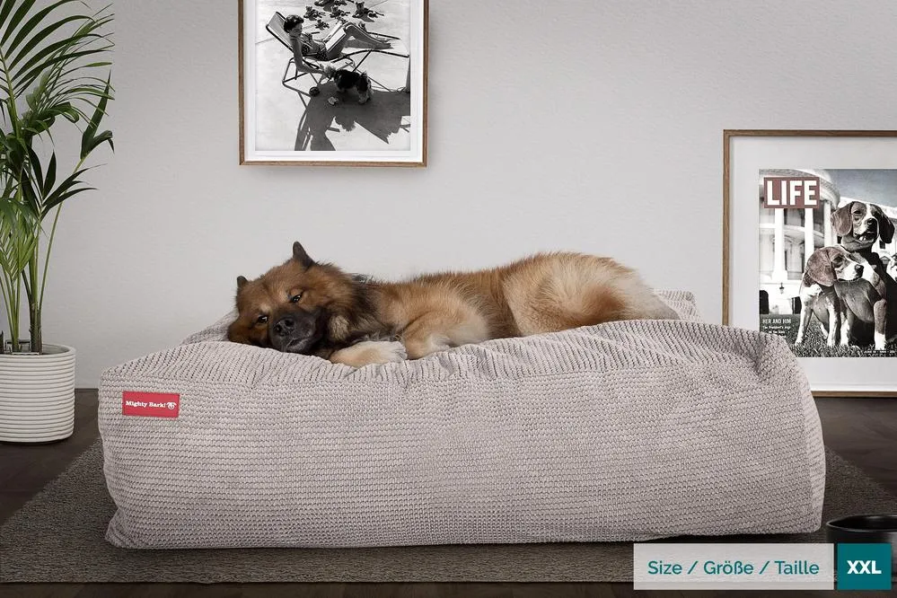 The Crash Pad Memory Foam Dog Bed - Pom Pom Mink