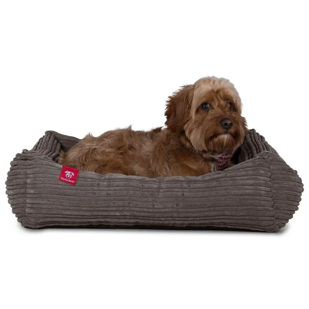 The Nest Orthopedic Memory Foam Dog Bed - Cord Graphite Grey