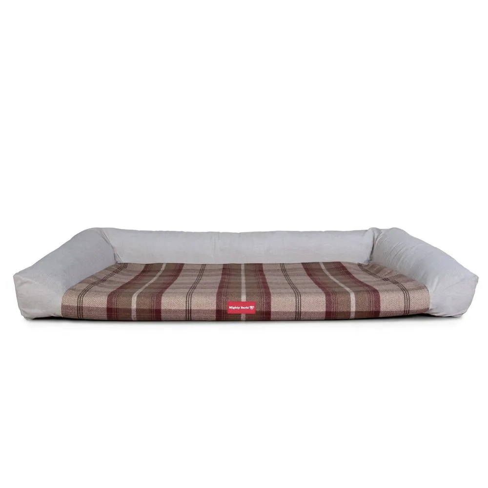 The Sofa Orthopedic Memory Foam Sofa Dog Bed - Tartan Mulberry