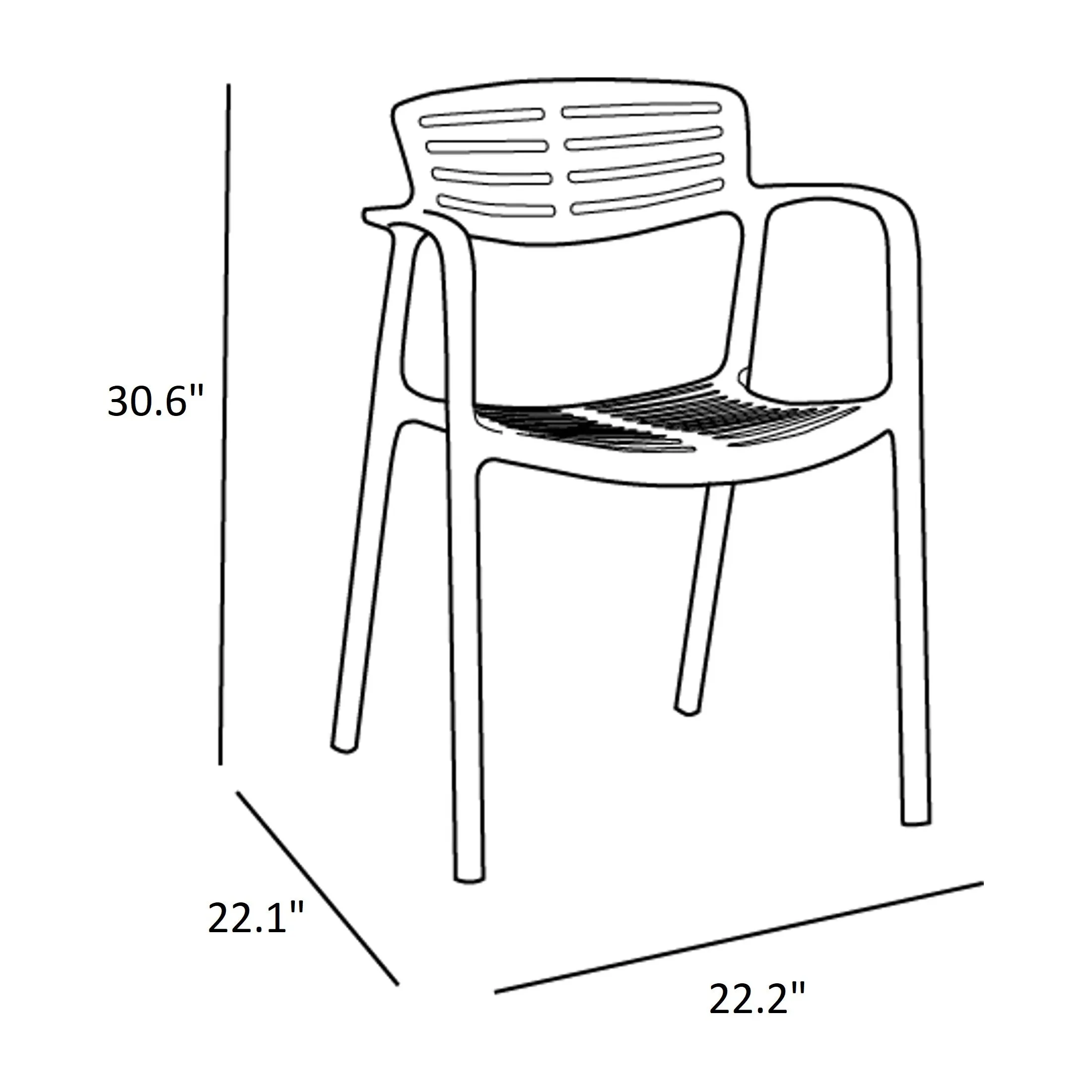 Toledo Aire Stacking Armchair (Set of 4)