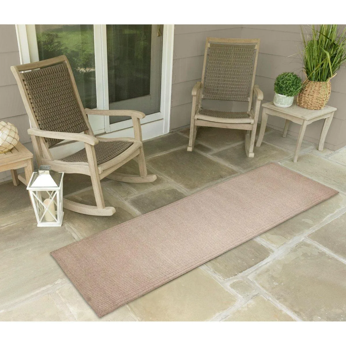 Trans-Ocean AVALON Indoor/Outdoor Power Loomed Polypropylene Durable Area Rug  - Sand