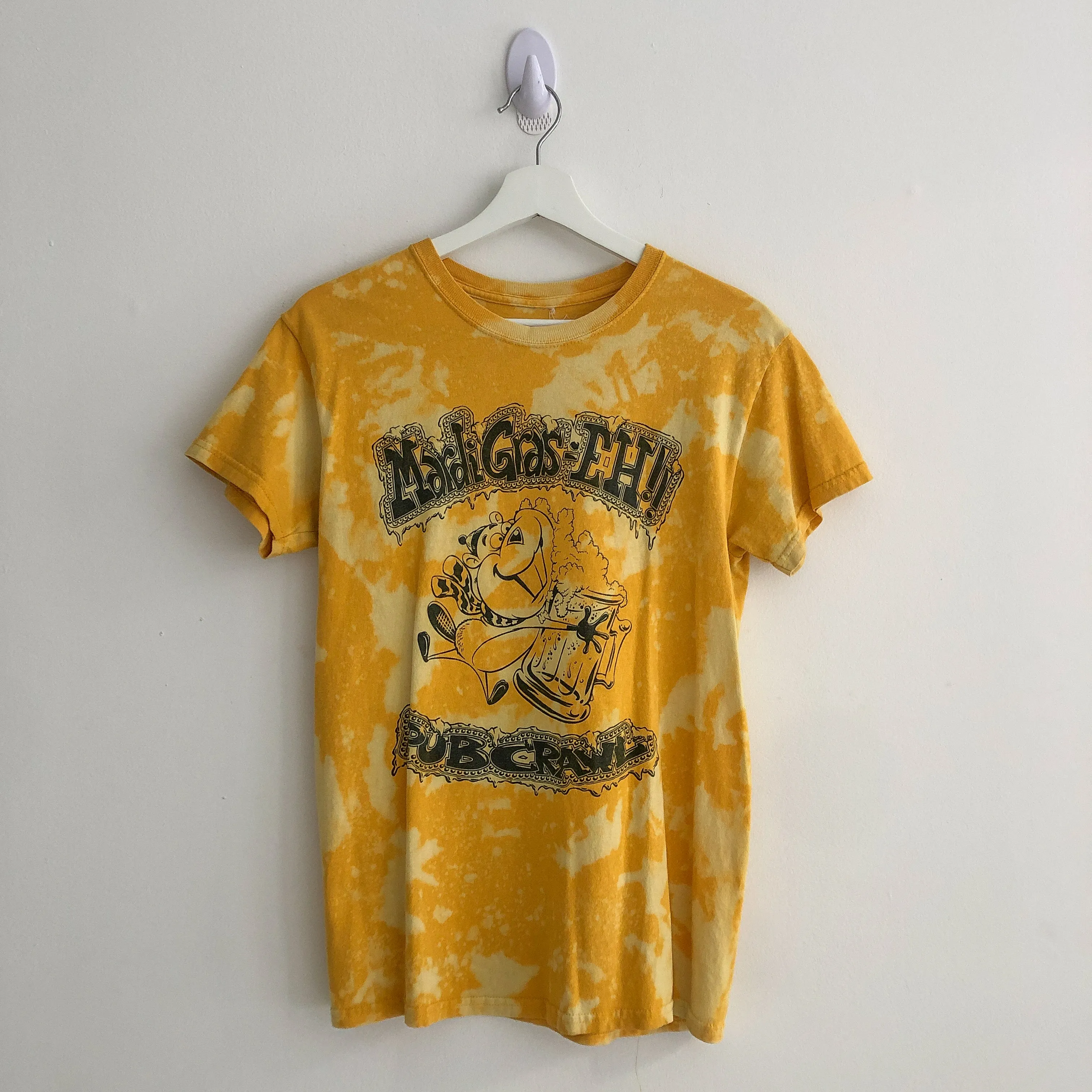 Upcycled Mardi Gras Bleach Dye Tee