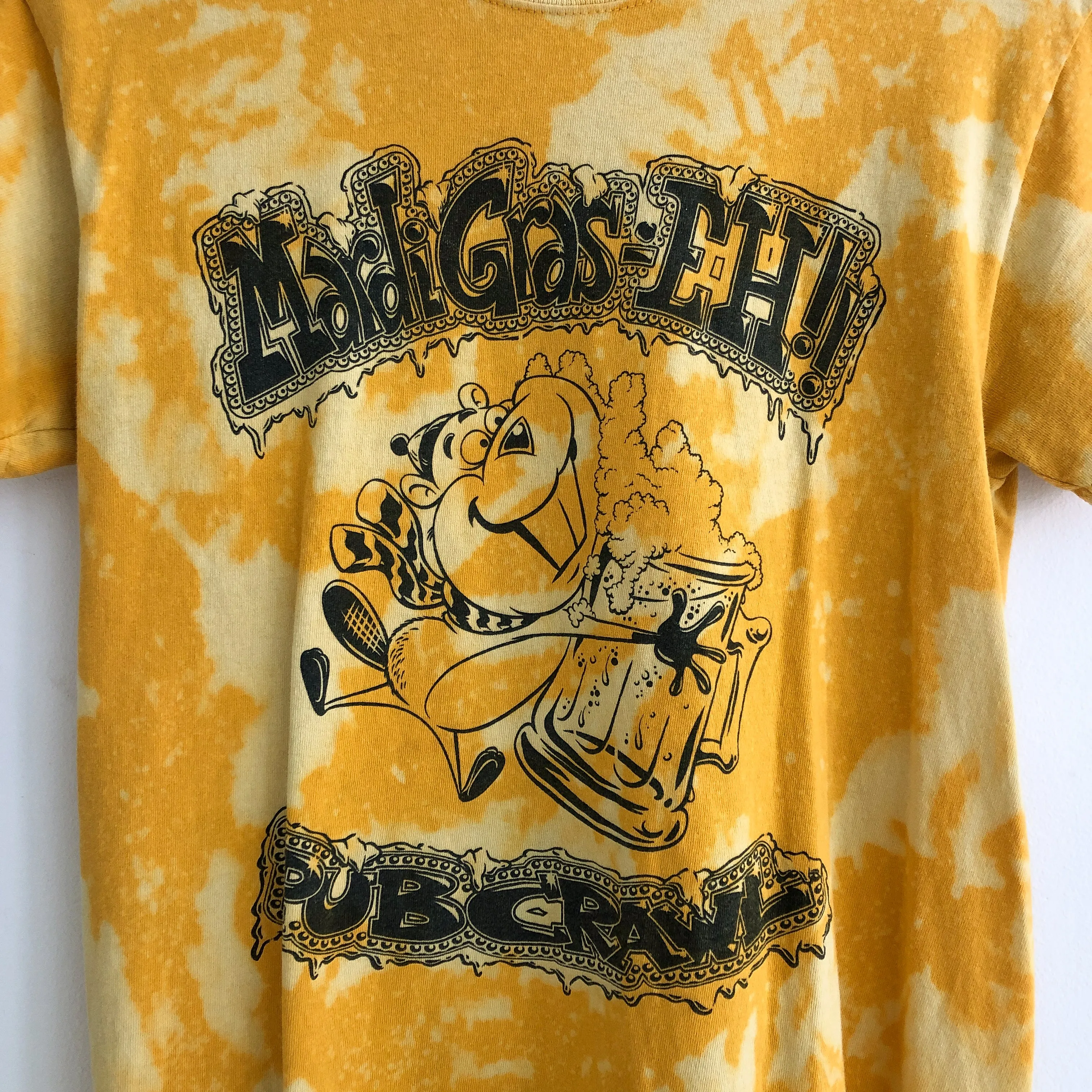 Upcycled Mardi Gras Bleach Dye Tee