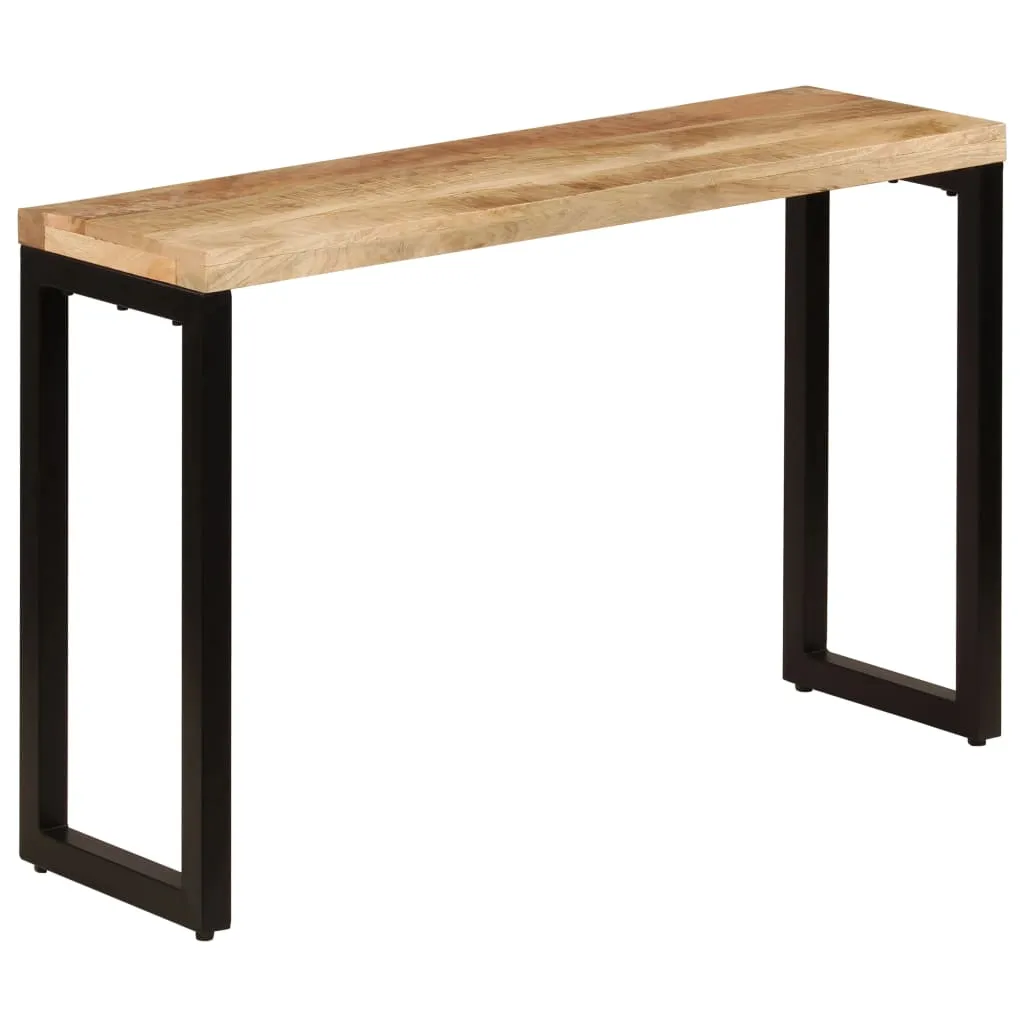 vidaXL Console Table 120x35x76 cm Solid Mango Wood and Steel