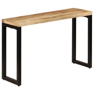 vidaXL Console Table 120x35x76 cm Solid Mango Wood and Steel