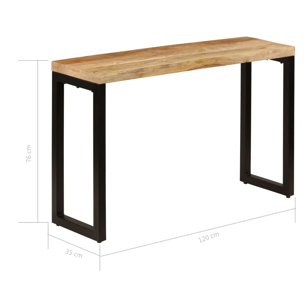 vidaXL Console Table 120x35x76 cm Solid Mango Wood and Steel