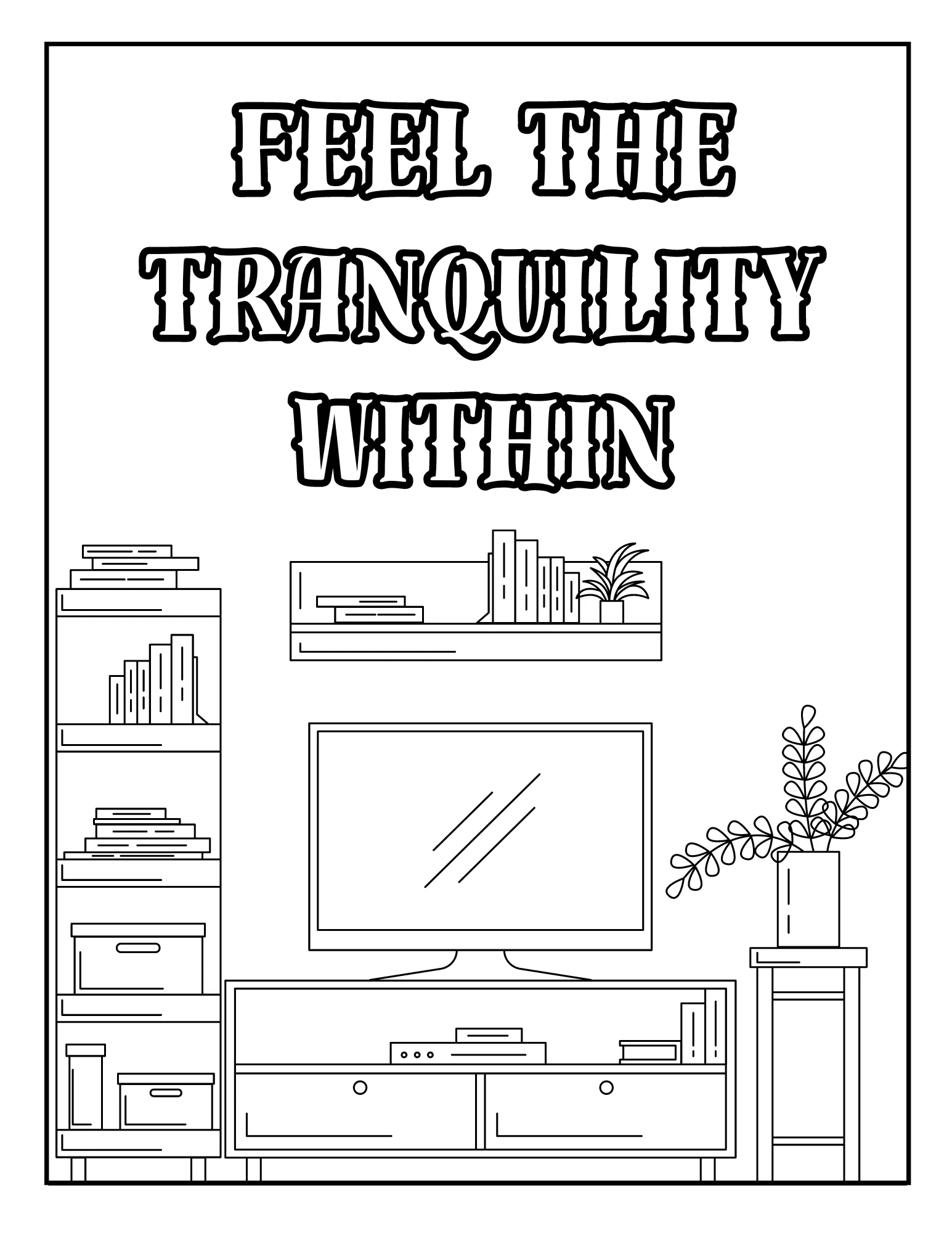 Warm Spaces: Printable Coloring Book of Cozy Home Interiors PDF for Adults